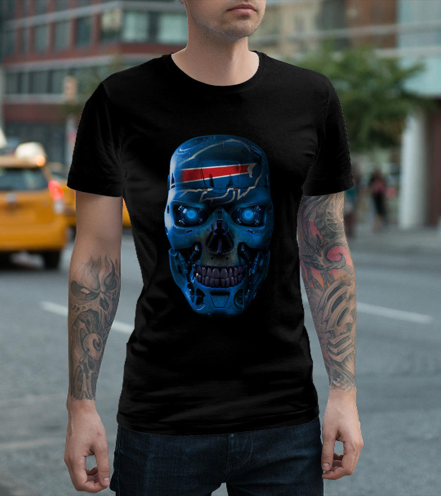 Buffalo Bills Skull Cyborg Face T-Shirt