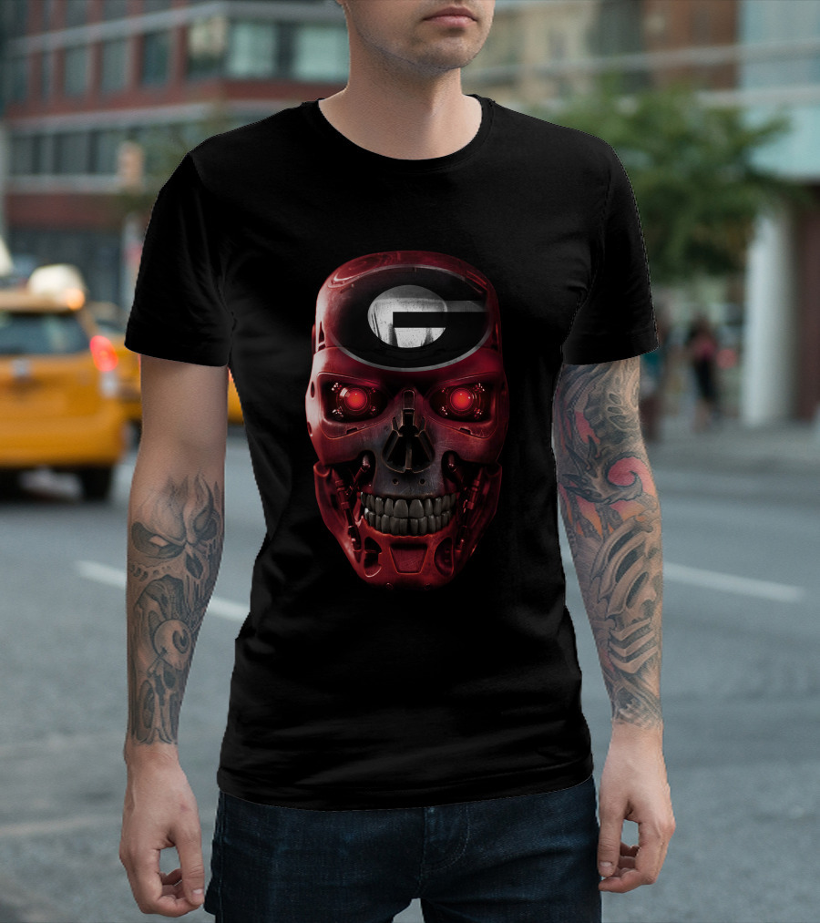 Georgia Bulldogs Skull Terminator T-Shirt