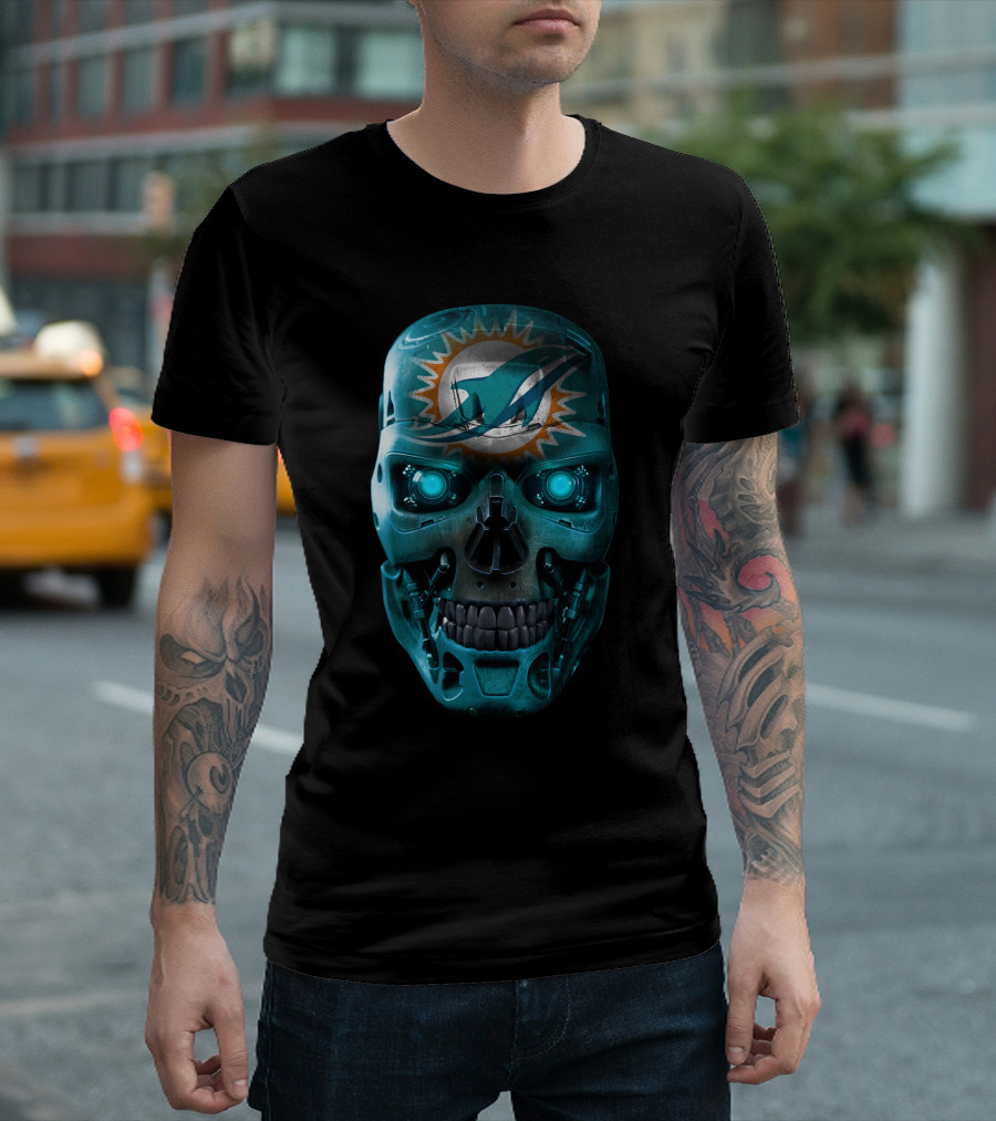 Miami Dolphins Skull Robo T-Shirt