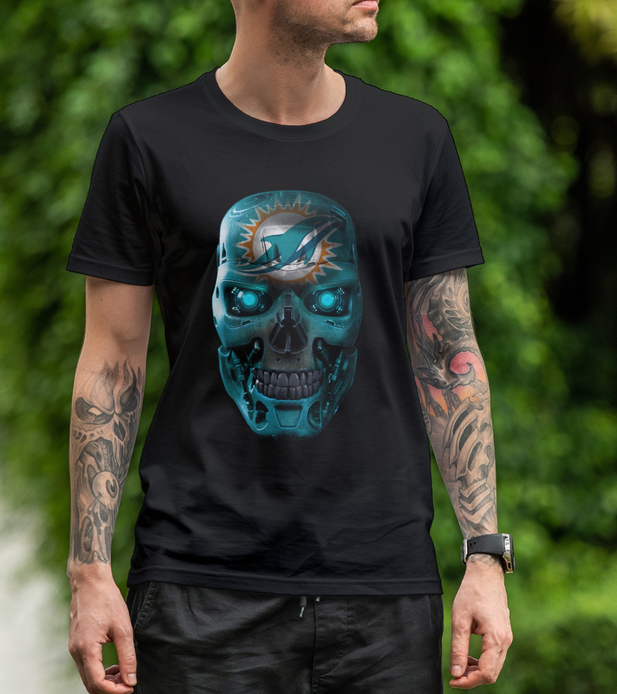 Miami Dolphins Skull Robo T-Shirt