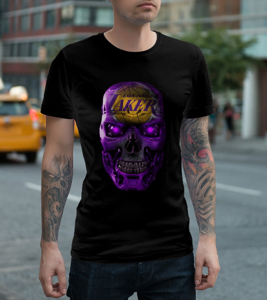 Los Angeles Lakers Purple Skull T-Shirt