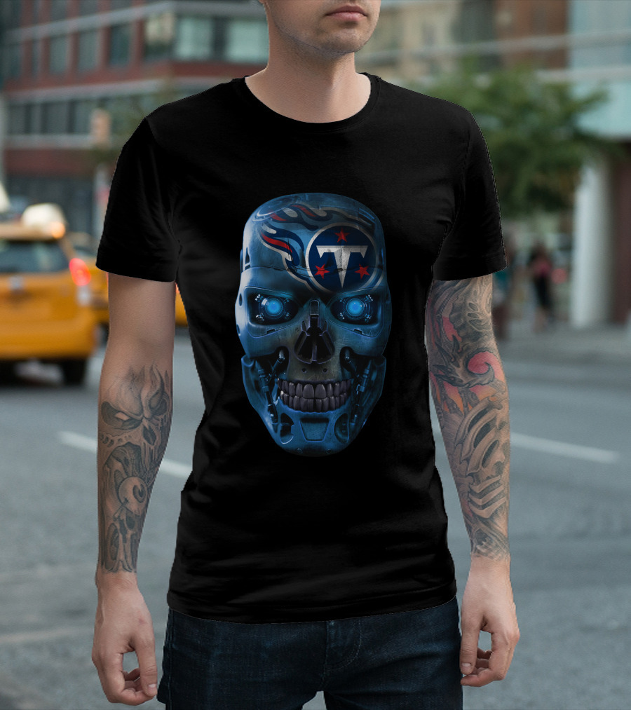 Skull Titans Terminator NFL Crossover T-Shirt