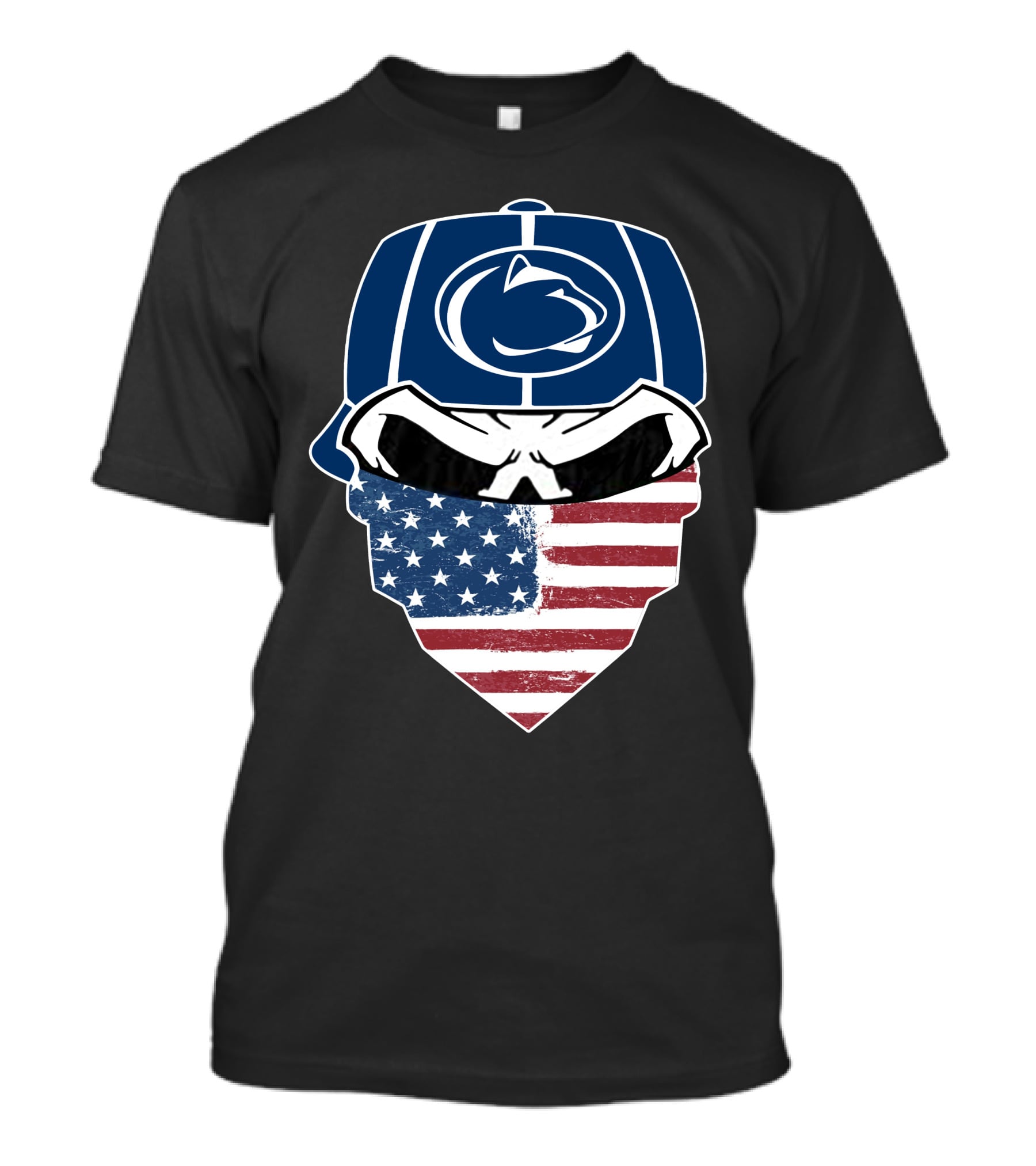Penn State Skulls American Flag Bandana T-Shirt