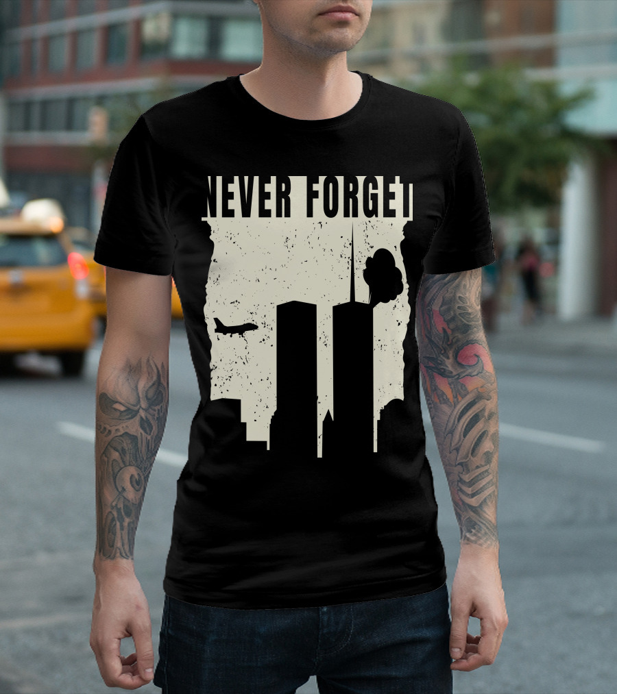 Never Forget 11Th Attacks Twin Towers Memorial T-Shirt