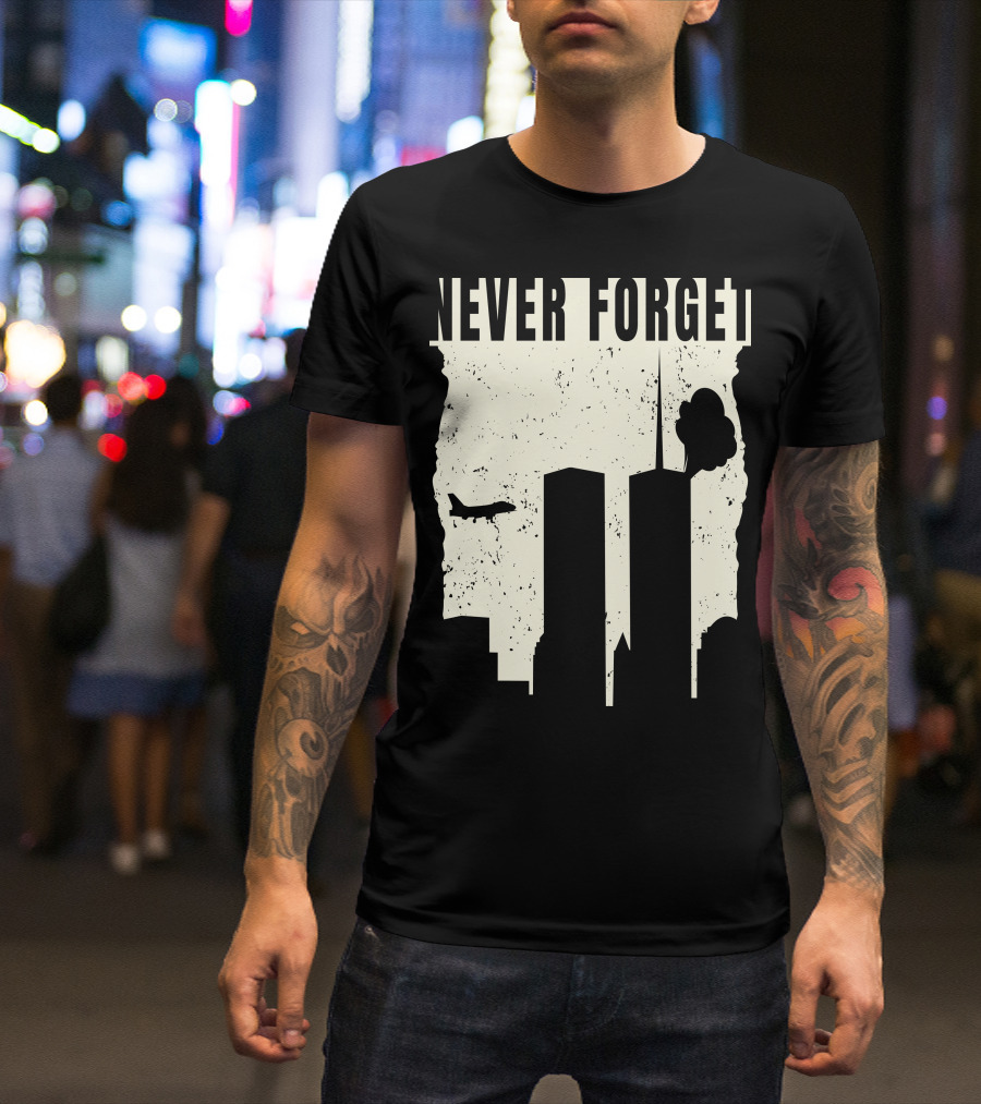 Never Forget 11Th Attacks Twin Towers Memorial T-Shirt
