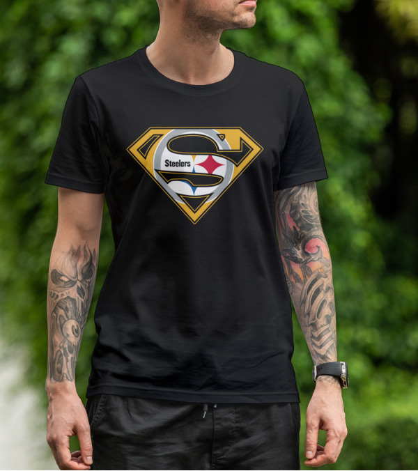 Superman Steel S Emblem With Steelers T-Shirt