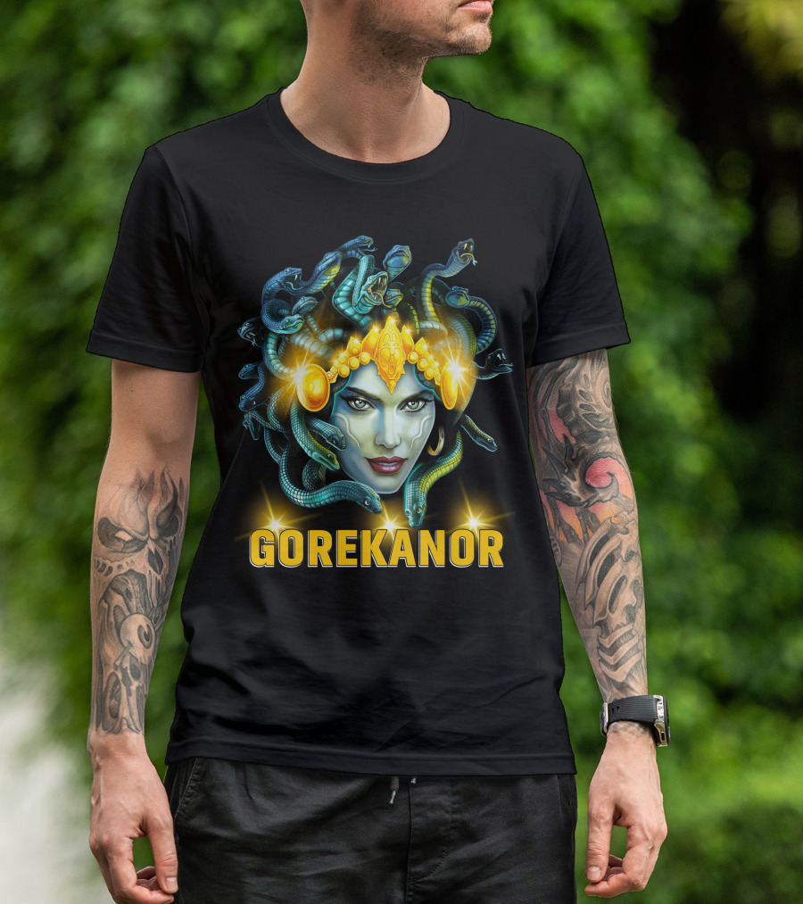 Gorekanor Medusa Snakes Mythical Crown Glamour T-Shirt
