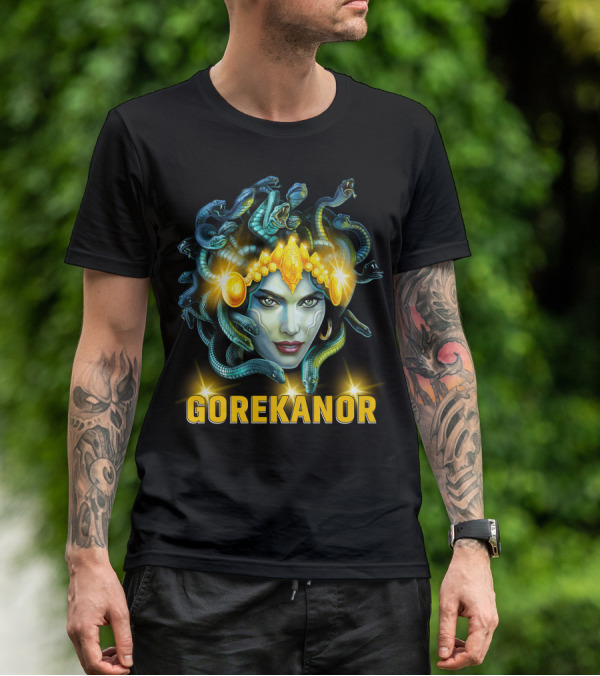 Gorekanor Medusa Snakes Mythical Crown Glamour T-Shirt