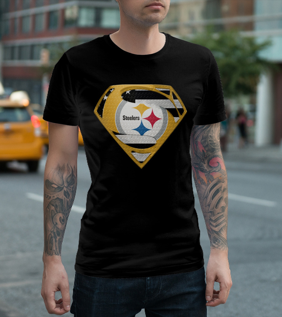 Steelers Superman Logo Shield Emblem Steelers Crest T-Shirt