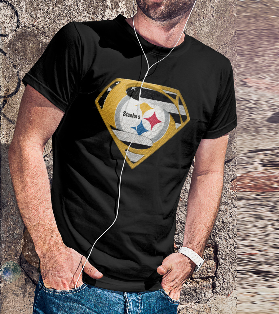 Steelers Superman Logo Shield Emblem Steelers Crest T-Shirt