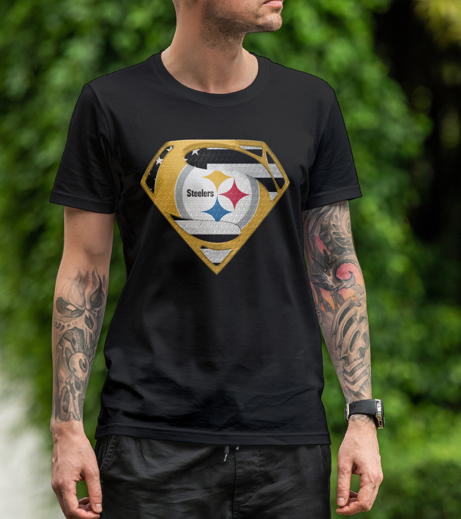 Steelers Superman Logo Shield Emblem Steelers Crest T-Shirt