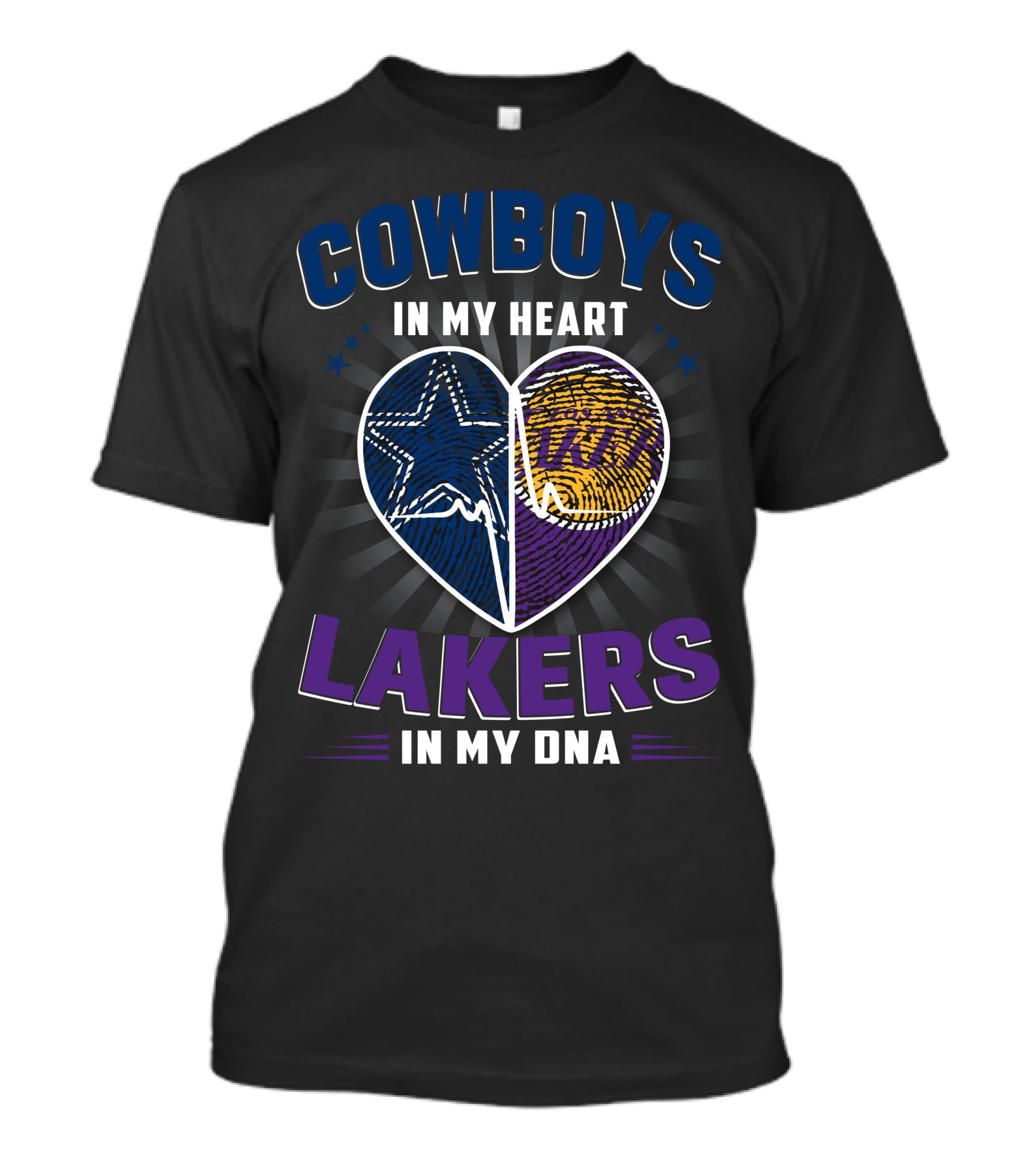 Cowboys In My Heart Lakers In My Dna T-Shirt