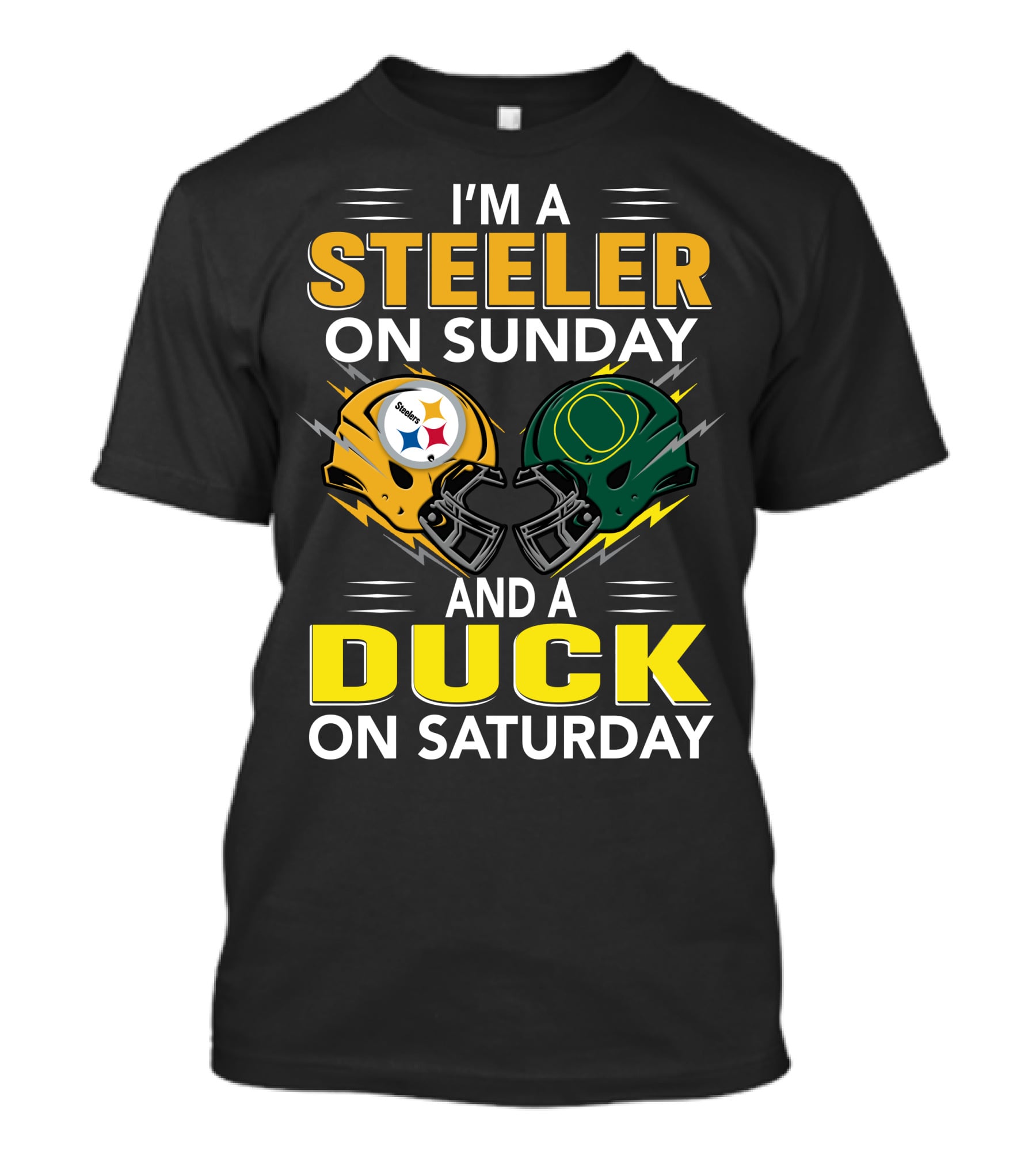 I'm A Steeler On Sunday And A Duck On Saturday Football Helmets T-Shirt