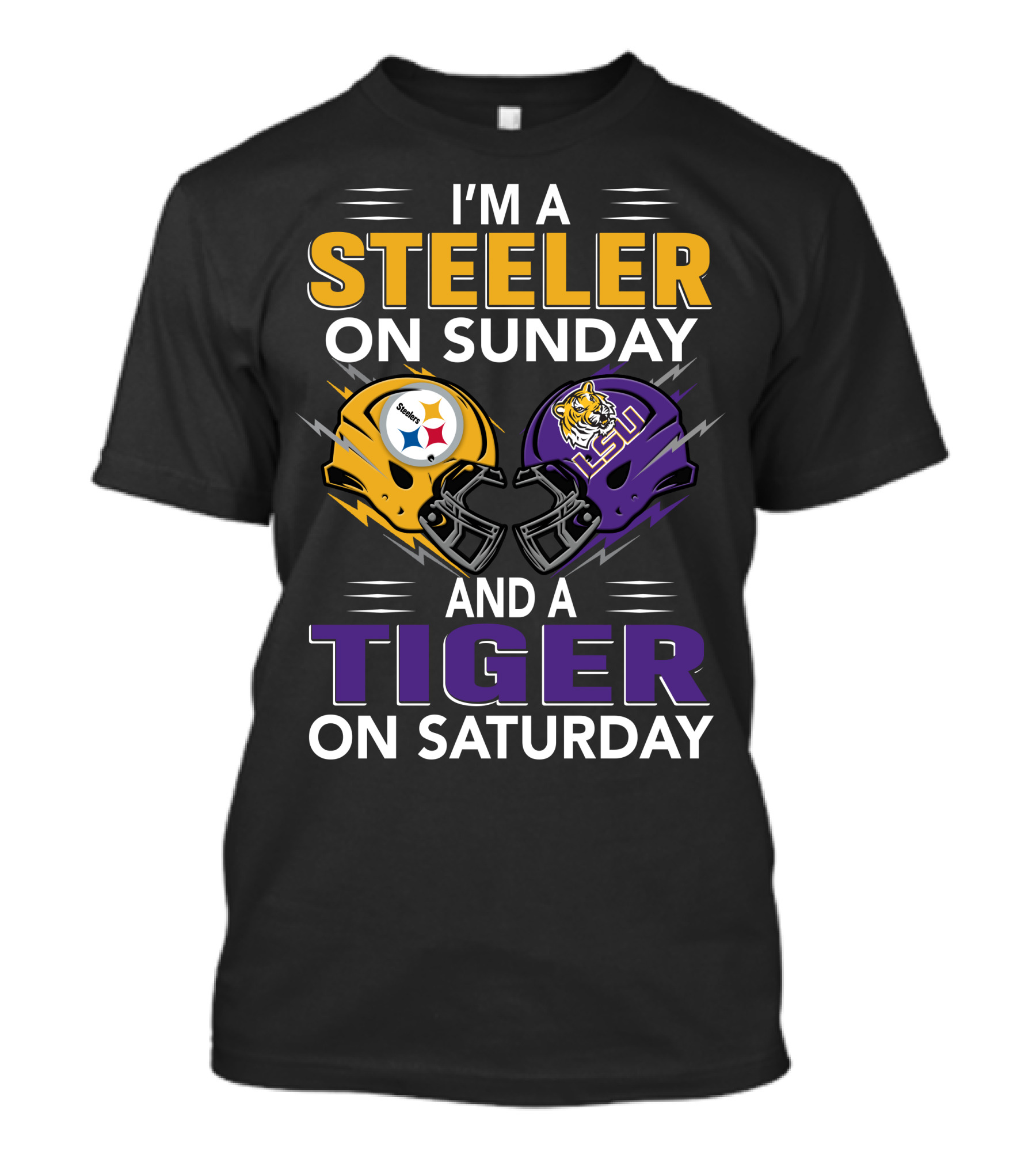 Steeler On Sunday And Tiger On Saturday Helmet T-Shirt