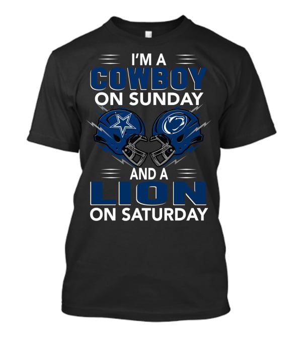 I'm A Cowboy On Sunday And A Lion On Saturday Helmets T-Shirt