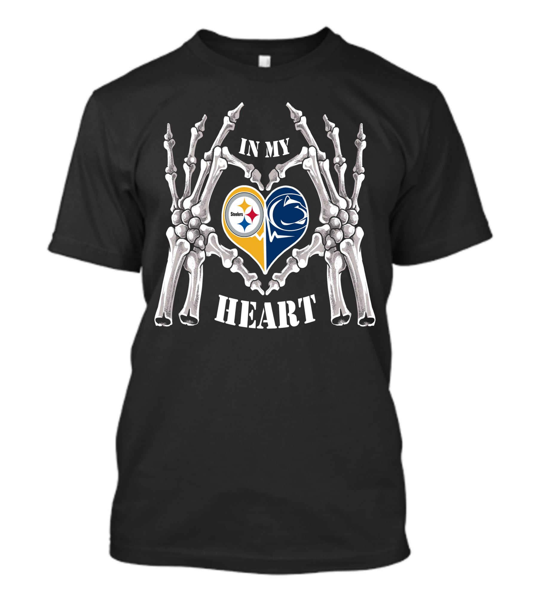 Steelers Penn State In My Heart Skeleton Hands T-Shirt