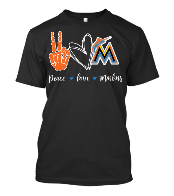 Peace Love Miami Marlins T-Shirt