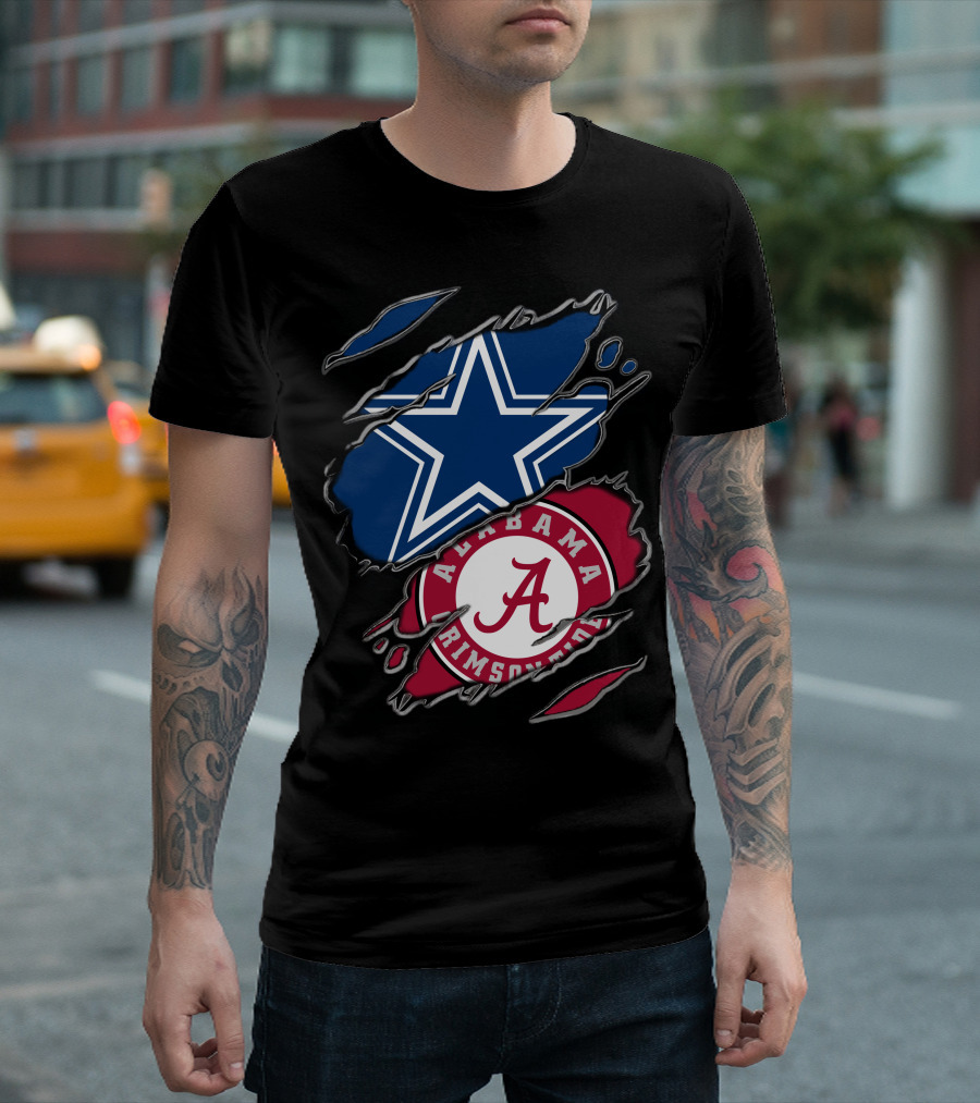 Dallas Cowboys Star Alabama Crimson Tide Crimson and White T-Shirt