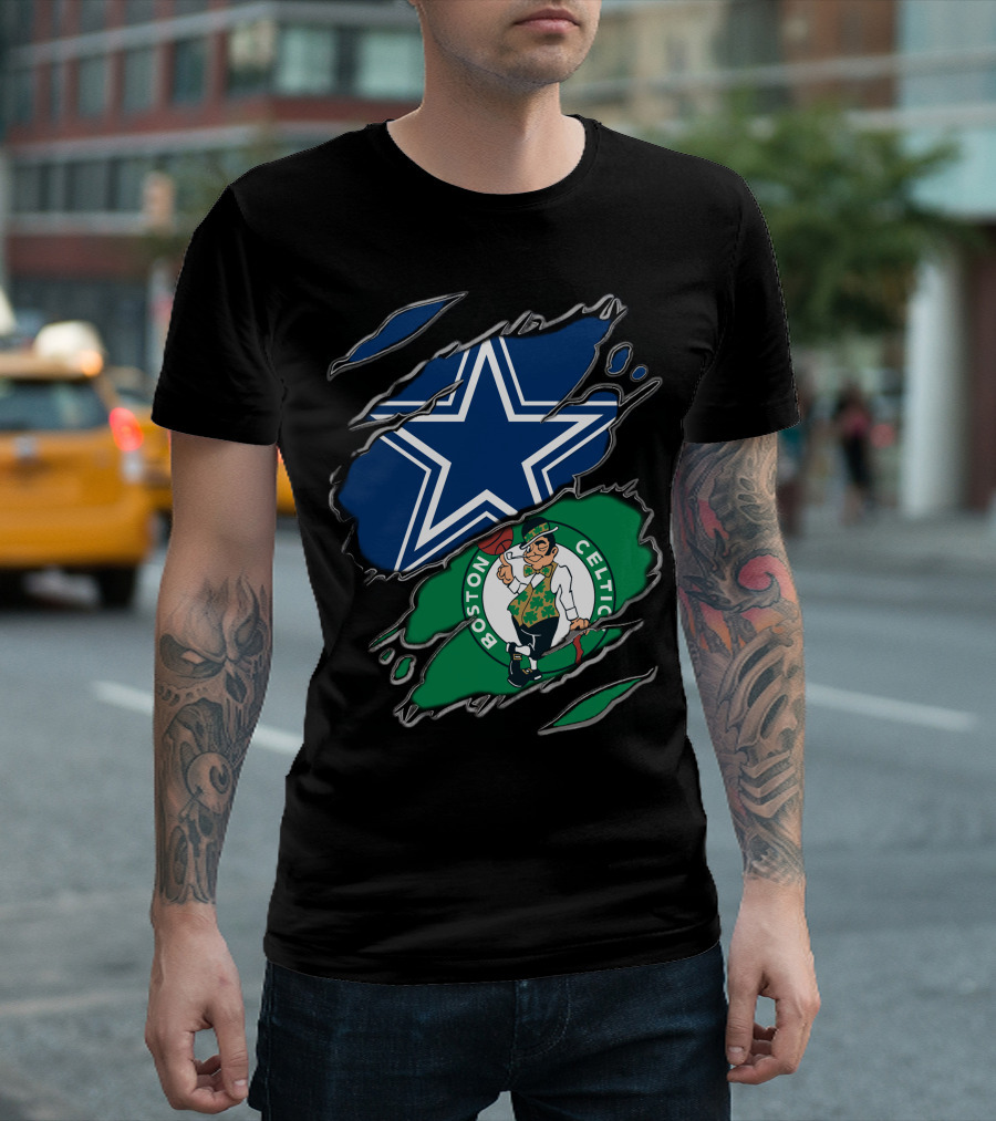 Dallas Cowboys and Boston Celtics Sports Fans Unite T-Shirt