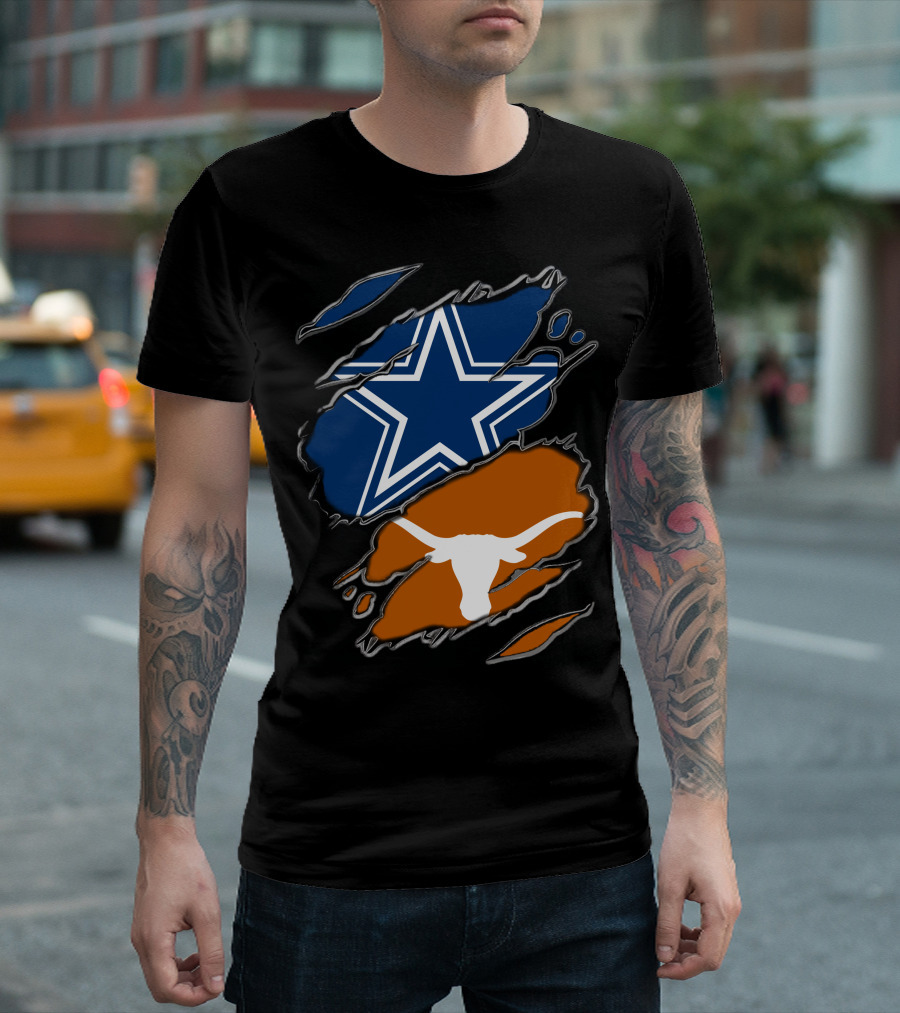 Dallas Cowboys Star and Texas Longhorns Logo T-Shirt