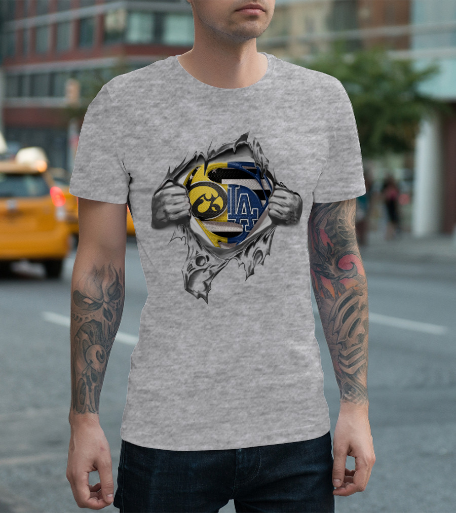 Hawkeyes LA Dodgers Superman Logo Fusion T-Shirt