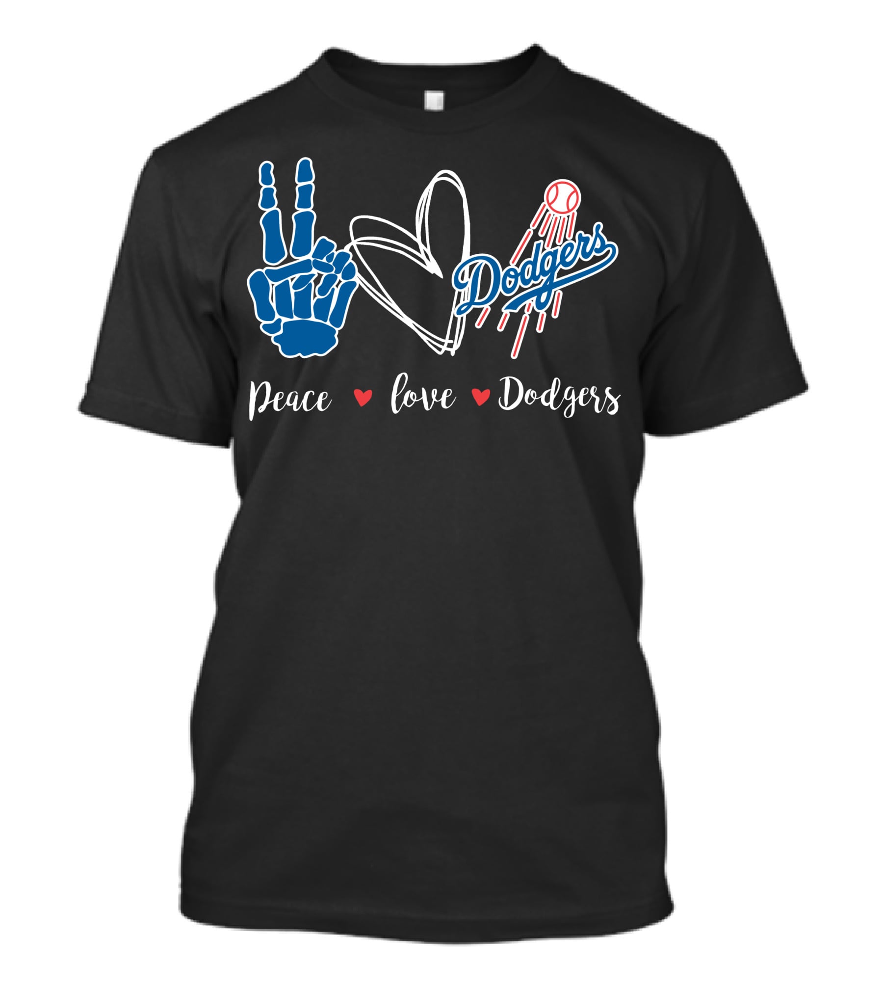 Peace Love Dodgers T-Shirt