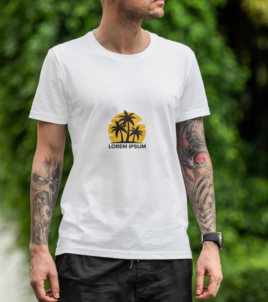 Lorem Ipsum Of The Trees Palm Silhouette Sunset T-Shirt
