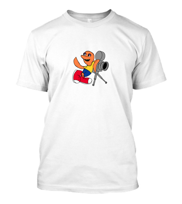 Illegal Civ Happy Cartoon Character With Camera And Red Shoe T-Shirt