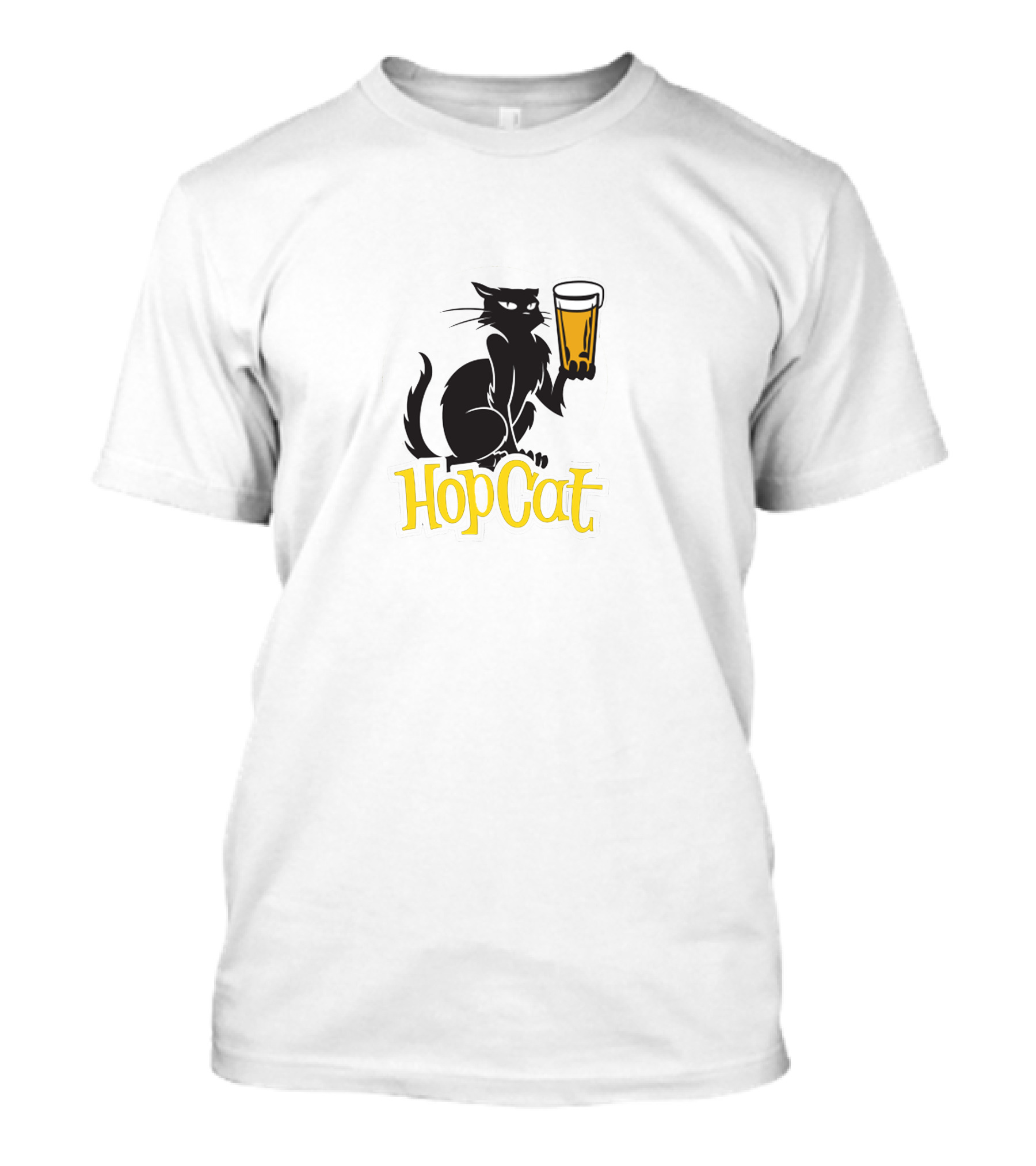 Madison Beer HopCat Logo Black Cat Holding Beer Glass T-Shirt