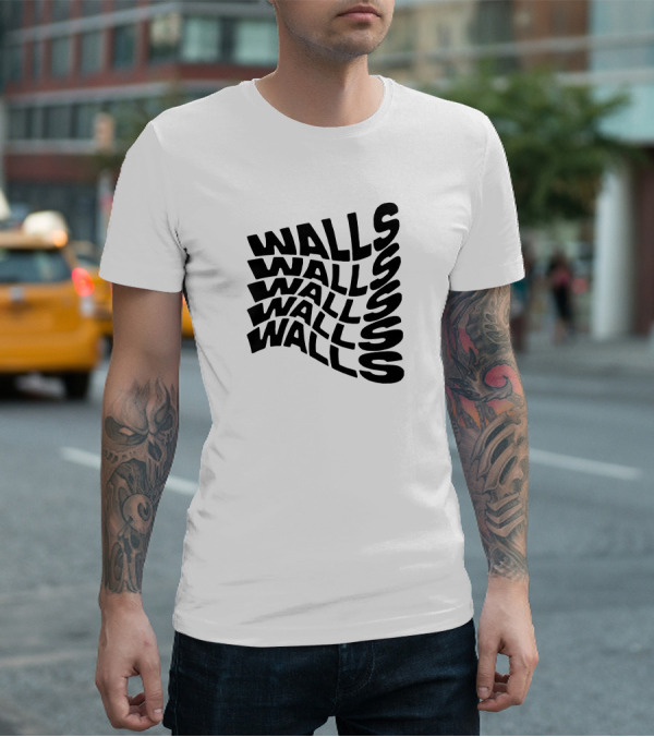 Wavy Black Walls Text Distortion T-Shirt