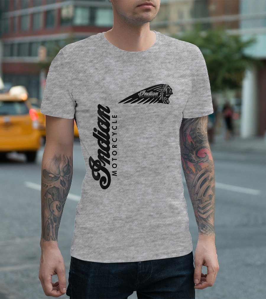 Indian Motorcycle Logo with Headdress Motif T-Shirt
