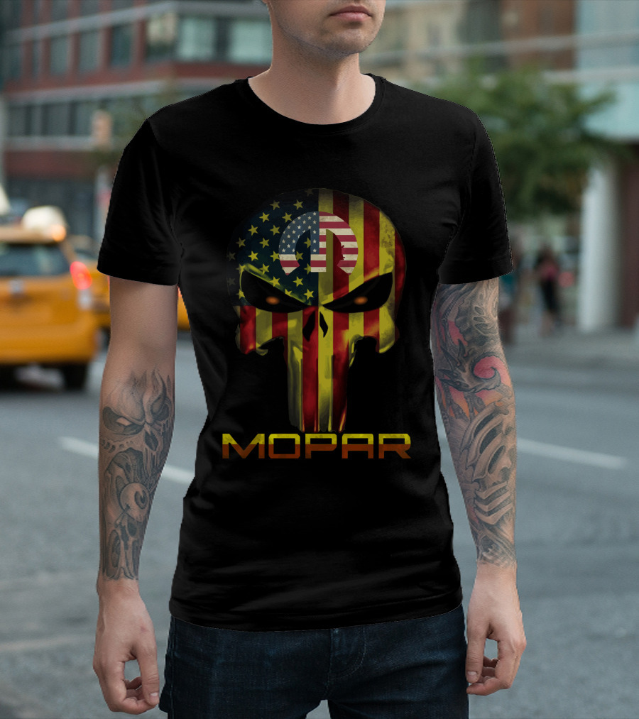 MOPAR American Flag Skull T-Shirt