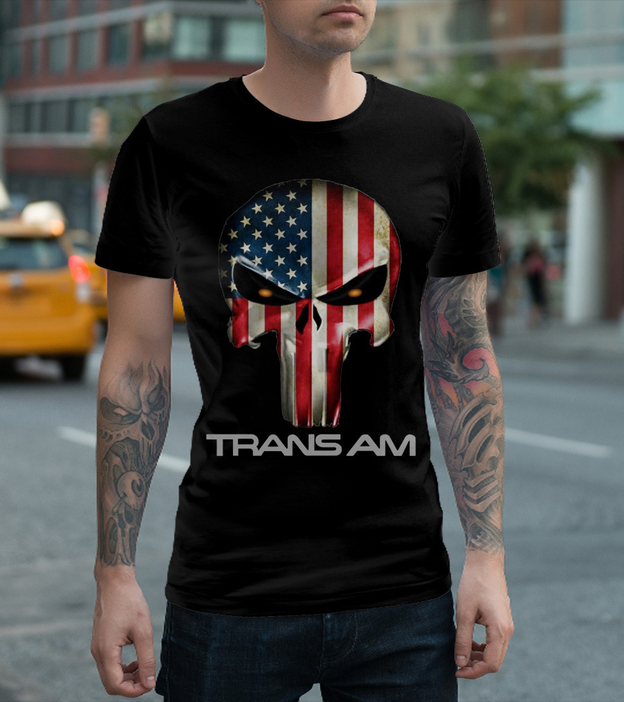 Trans Am American Flag Skull T-Shirt
