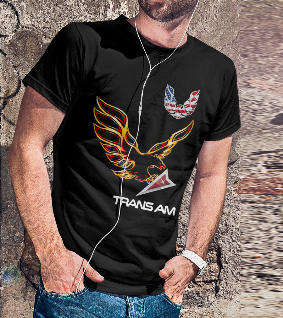 TRANSAM Firebird Eagle American Flag T-Shirt