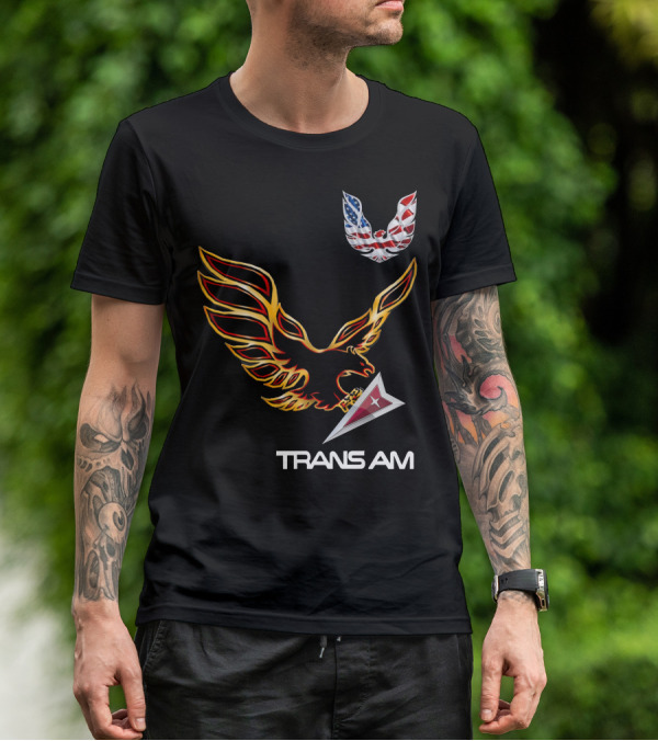 TRANSAM Firebird Eagle American Flag T-Shirt