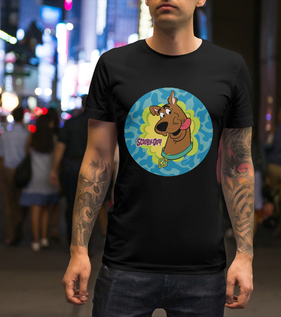 Scooby-Doo Winking Face In Blue And Green T-Shirt