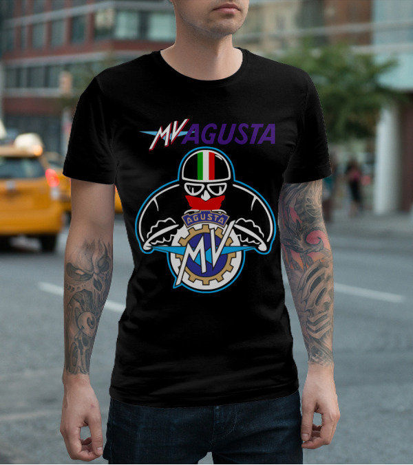 MV AGUSTA Racing Style Italian Flag Helmet T-Shirt