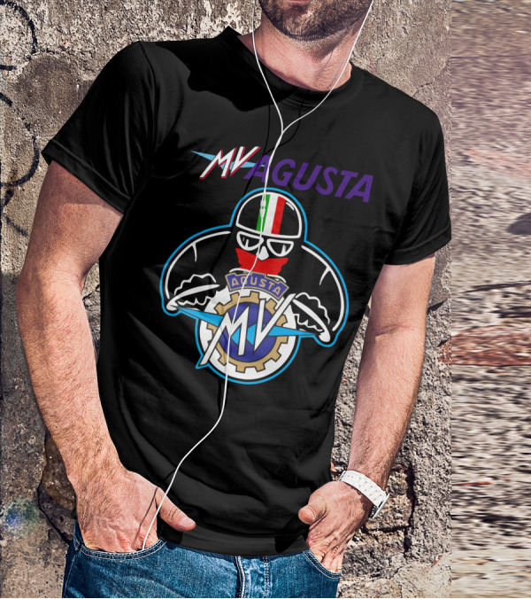 MV AGUSTA Racing Style Italian Flag Helmet T-Shirt
