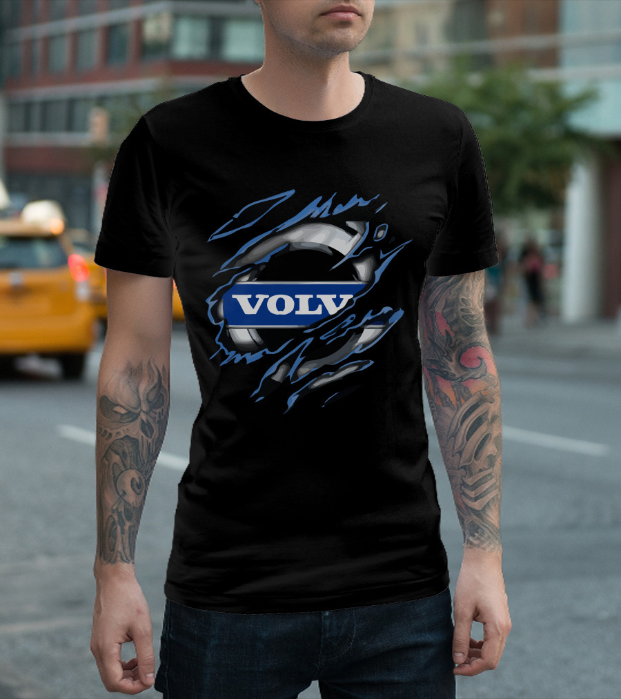 VOLVO Torn Metal Effect Automotive T-Shirt