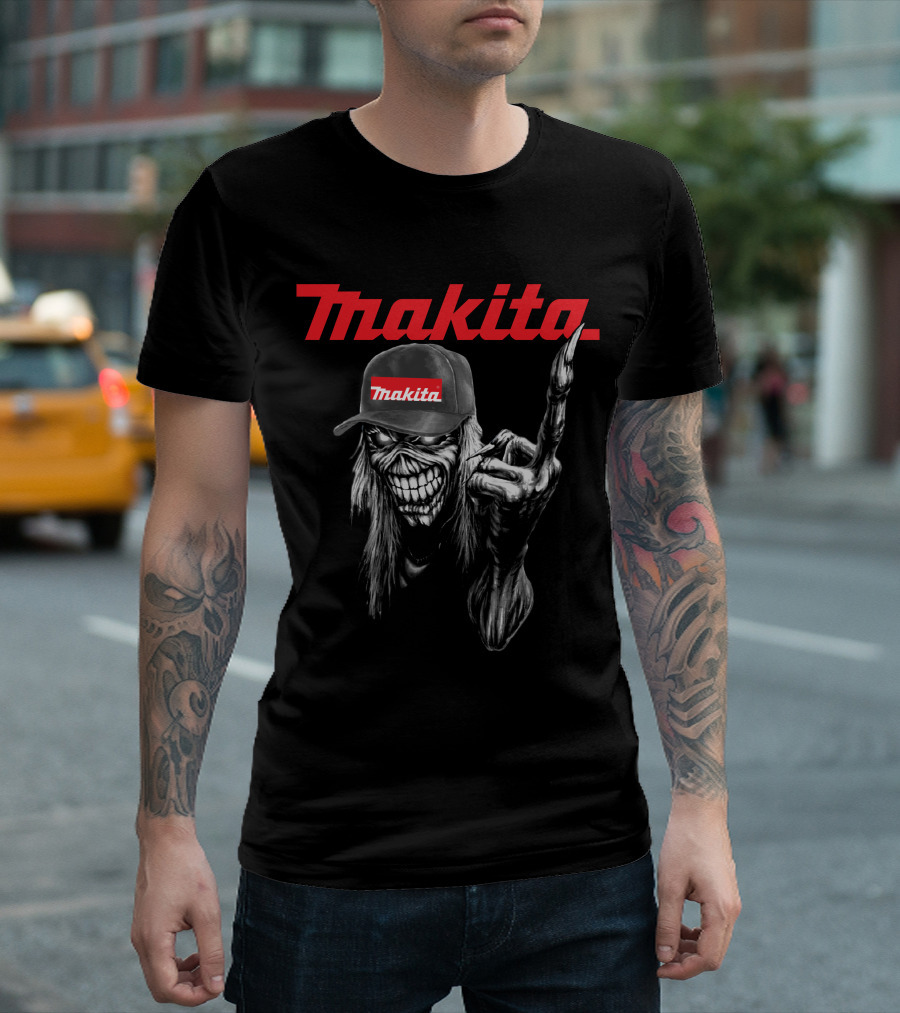 Makita Skeleton Rock Hand Gesture T-Shirt