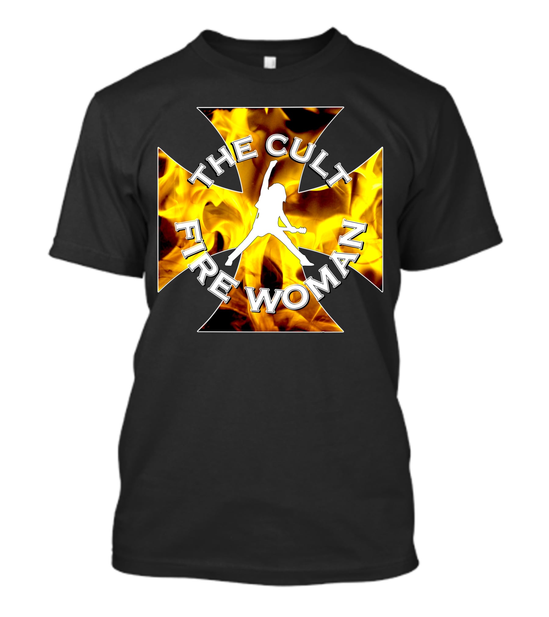 The Cult Fire Woman Flames Emblem T-Shirt