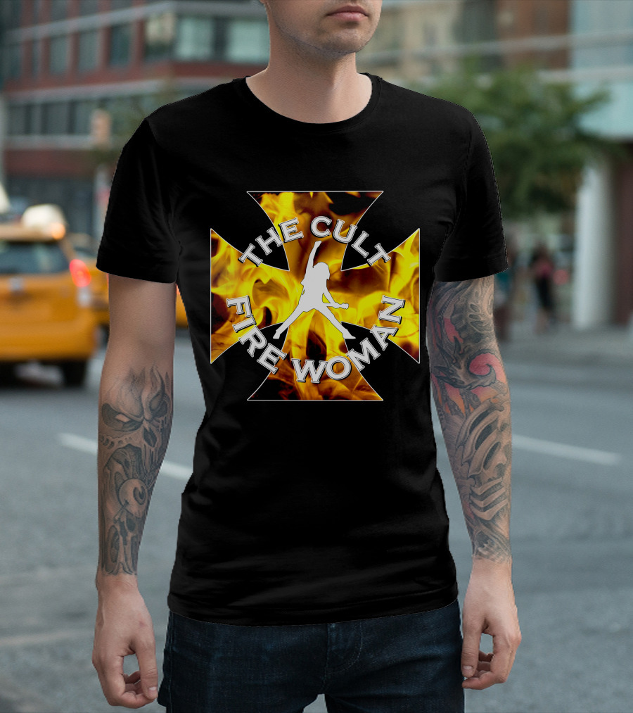 The Cult Fire Woman Flames Emblem T-Shirt