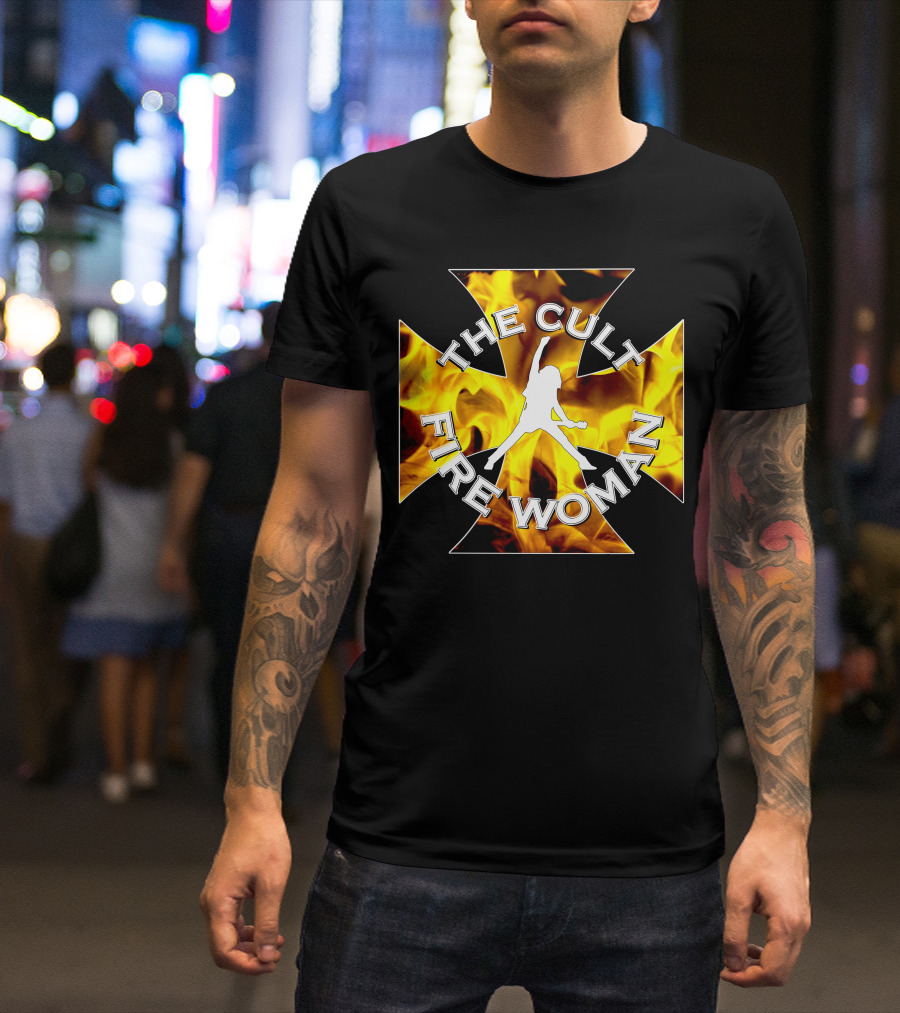 The Cult Fire Woman Flames Emblem T-Shirt