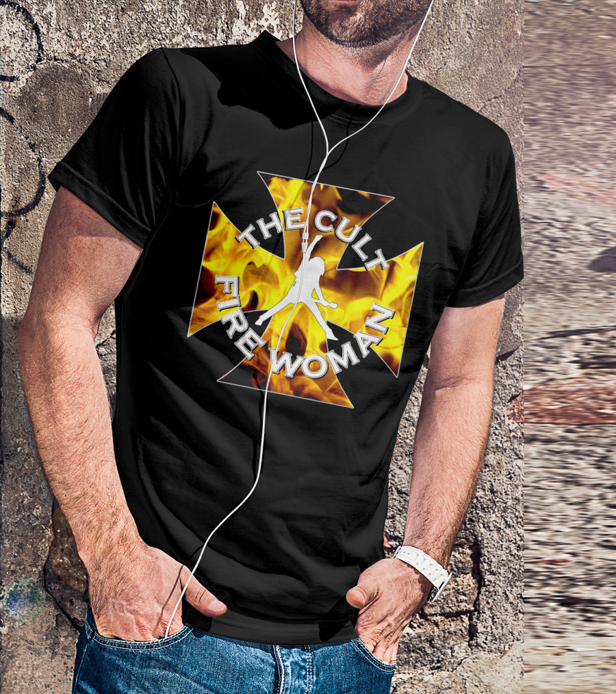 The Cult Fire Woman Flames Emblem T-Shirt