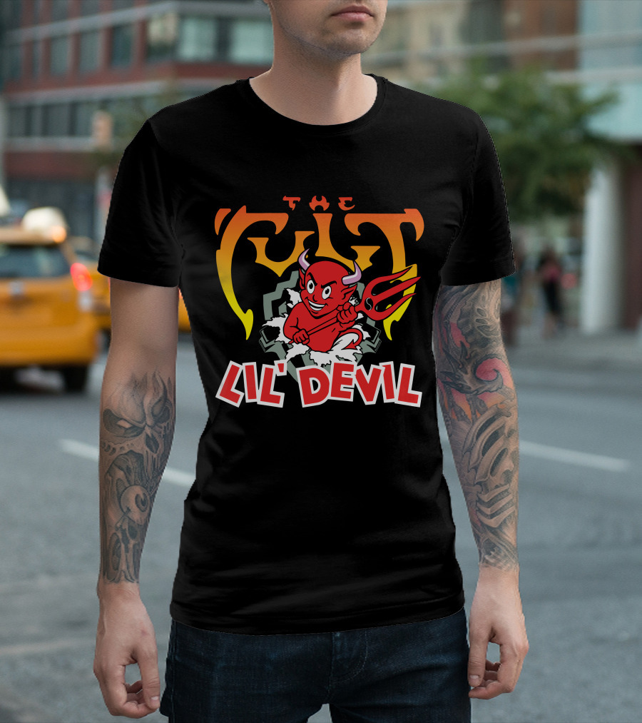 The Cult Lil' Devil Iconic Red Character with Pitchfork T-Shirt