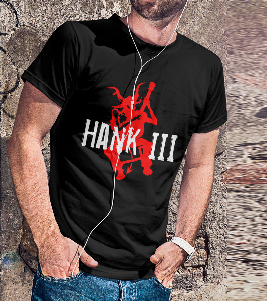 Hank III Red Devil Playing Guitar T-Shirt