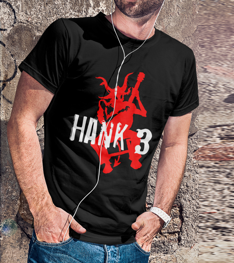 Hank 3 Red Devil Playing Guitar T-Shirt
