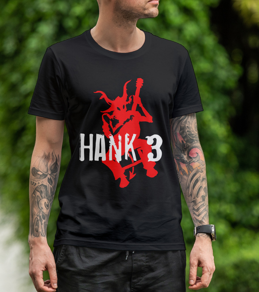 Hank 3 Red Devil Playing Guitar T-Shirt