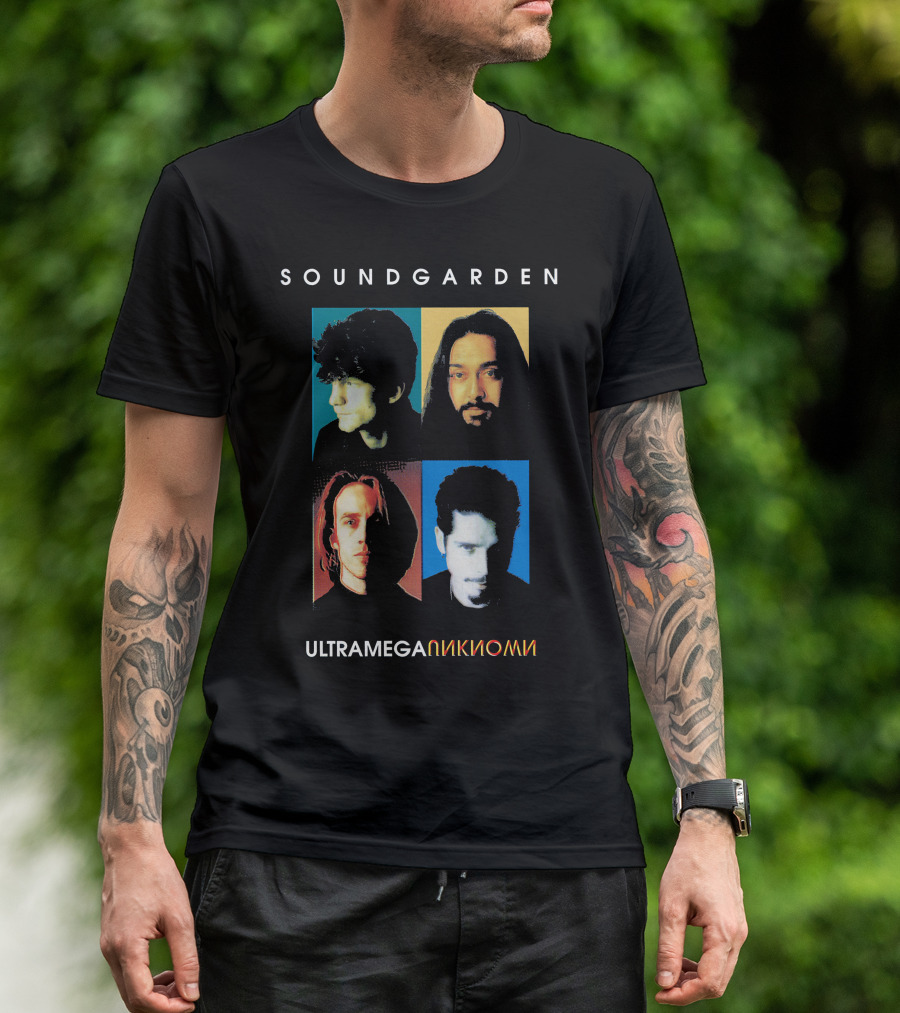 Soundgarden Ultramega OK Album Cover Quadrant Faces T-Shirt