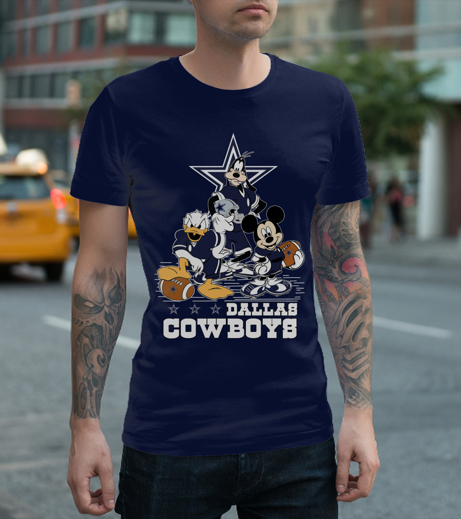 Dallas Cowboys Mickey Donald Goofy Football Team T-Shirt